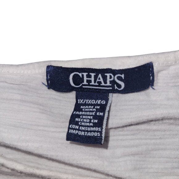 Chaps Womens Sleeveless‎ Top 1X White With Pink Pattern Soft Lightweight Casual - Picture 5 of 5